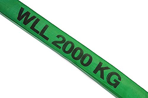 Dolezych Eslinga Redonda de Doble Revestimiento, Capacidad de Carga de 2000 kg, 2,50 m de Longitud Útil, Verde