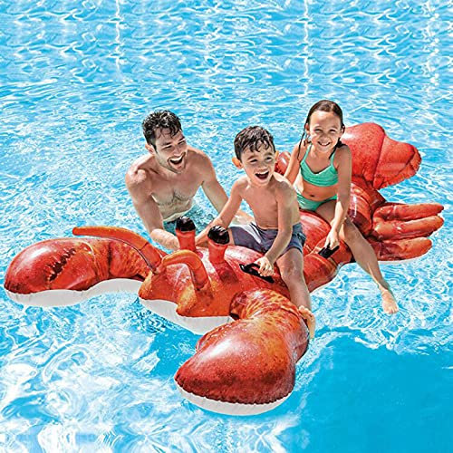 Kinderschwimmbad Float Lobster Rider,Sommerschwimmen Float Aufblasbar,für Outdoor, Strand, Pool, See 84 * 54'',Rot,