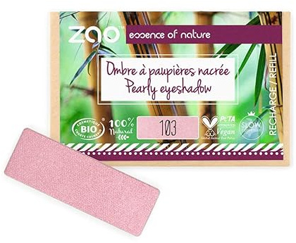 ZAO essence of nature - Recharge Ombre à paupières rectangle Nacrée 103 Vieux rose - 1,3 gr