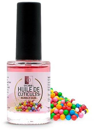 OCIBEL - Huile de cuticule parfumée Bubble Gum - 11 ml pour Manucure, Faux Ongles et Nail Art