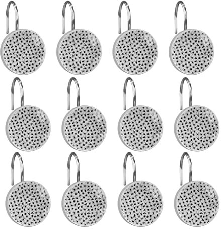 Ganci per tende da doccia, anelli per tende da doccia antiruggine per bagno, ganci decorativi per tende da doccia per aste per tende da doccia, set di 12, Animale di Halloween ragno bianco e nero