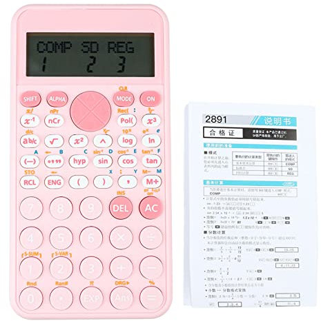 Calculatrice Scientifique Firlar, Calculatrice Kawaii Rose Multifonctionnelle avec Algèbre, écran LCD à 2 Rangées, 240 Fonctions, Calculatrice de Bureau Alimentée par Batterie, pour le Bureau, L'école