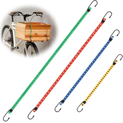 4PCS Expander Hochbelastbar Extra Stark mit Haken, Spanngummi, Expander mit Haken, Gepäckspanner, Spanngurte, Ladungssicherung für Unterschiedliche GepäCkarten, In 4 Längen (40cm 60cm 80cm 100cm)