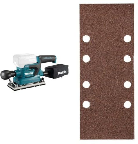 Makita DBO382Z Akku-Schwingschleifer 18V (ohne Akku, ohne Ladegerät) & kwb Schleifpapier Professional - 30 Stück, 93x230 mm, gelocht Typ-B