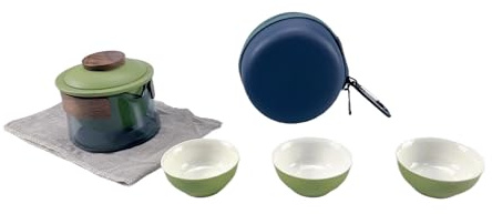 Resor keramik teset traditionell kinesiskt handgjort porslin kung fu tekanna te-servis 1 kruka 3 koppar med bärbar väska för kontor hem utomhus picknick resa te utrustning vuxna te tillbehör gåvor