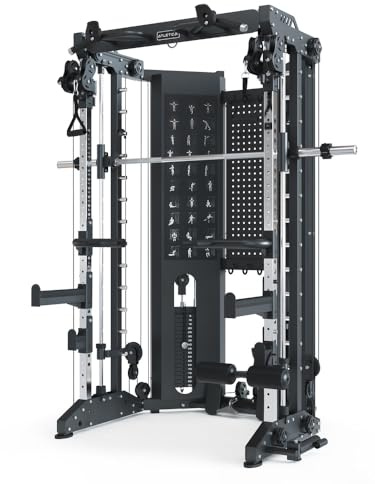 ATLETICA Raven | Multipresse Kabelzug mit 1:1 oder 1:2 Übersetzung | All-In-One Kraftstation | separater Ruderzug mit 1:1 | 2 x 90 kg Gewichtsblock