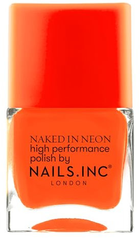 Nails Inc - WALKER’S COURT Neon Nagellack - Strahlendes Neon Orange - Hochpigmentierte Formel & Glänzendes Finish - Tierversuchsfrei & Einfach Anzuwenden - Perfekte Maniküre, trendige Nail Art