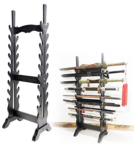 Original Sword Stand Katana Hållare - Flerlagers golvstående fäste Display Vapenställ, 16-24 nivåer Vertical Martial Arts Sword Hanger, Flöjtställ, fiskespö, förvaringshylla för musikinstrument