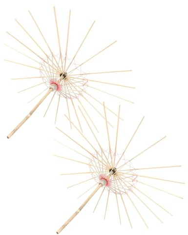 Uonlytech Lot de 2 Supports Porte-parapluie en Bambou Faits Main pour Parapluies en Papier Huilé, Diamètre 82 Cm, Accessoires Décoratifs pour Mariage, Séance Photo et Décoration Intérieure
