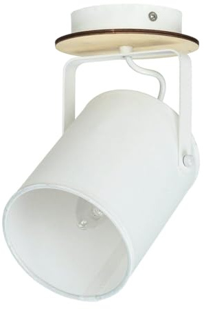 Faretto Spot da soffitto per interni orientabile RELAX bianco stile moderno in legno,tela e metallo E27 ideale nel corridoio e come luce da lettura