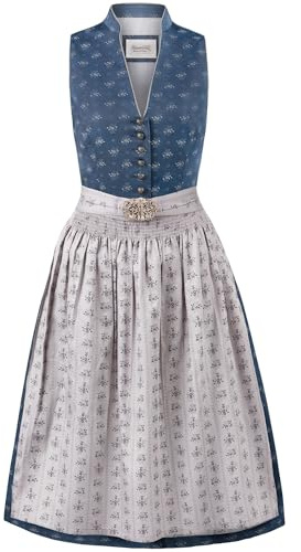 Stockerpoint Dirndl Amalie2 Vestido para ocasión Especial, Gris Azulado Oscuro, 36 para Mujer