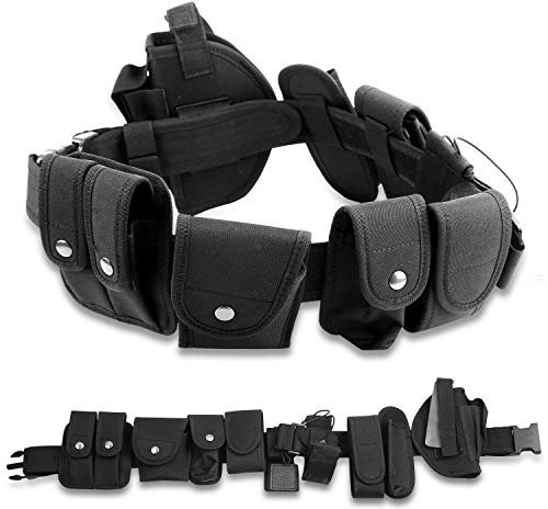 BAIGIO Taktischer Gurtel Multifunktional Militar Gurtband Molle mit Beutel fur Wandern Polizei Jagen Airsoft