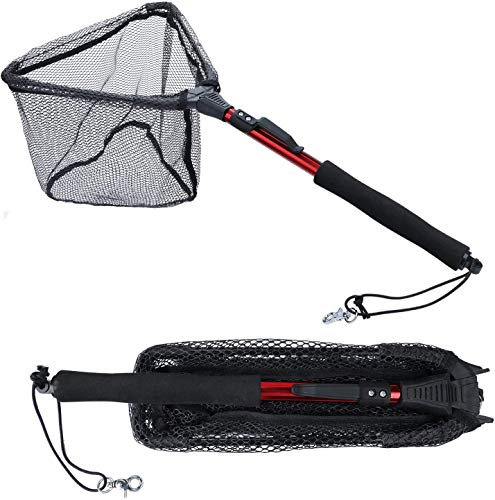 Sougayilang Épuisette de pêche - Poteau télescopique pliable avec poignée en EVA - Maille en nylon durable - Pour attraper ou relâcher les poissons - RDJ 75 CM