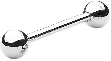 Taffstyle Piercing de oro 585 de 14 quilates, para lengua, oreja, tragus, hélix, labio, pecho íntimo