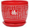 Maceta de cerámica roja grande de estilo chino Maceta de suculentas Maceta con bandeja Macetas de cerámica Maceta de cerámica de moda Jardinería Suministros de decoración de Navidad para el hogar