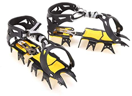 Repaly Eispickel Steigeisen Spikes 18-Zahn Steigeisen Outdoor Klettern rutschfeste Schuhe Bedecken Nägel Steigeisen Wanderschuh Spikes, Steigeisen Für Wanderschuhe Damen/Herren