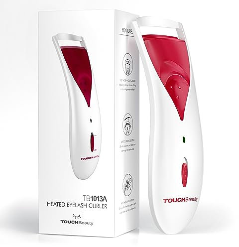 TOUCHBeauty Elektrische Wimpernzange Beheizt, 15S Schnellaufheizend, 70℃ Temperaturkontrolle mit Thermo Silikon, Sicher & Ergonomisch für Natürliche Wimpernlocken (Für Damen, Reise)