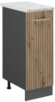 Vicco Pharmacy cabinet Raul, Artisan oak/Anthracite, 30 cm WT Marble