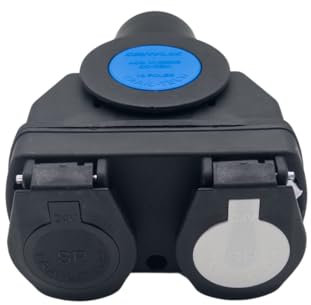 SERTPLAS Adattatore corto a 15 poli su 2 prese a 7 poli per camion, rimorchi, rimorchi, rimorchi, semirimorchi, veicoli commerciali, veicoli trattori, 24 V