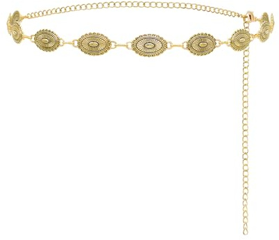 Cintur贸n De Cadena De Metal Para Mujer, Señoras Cadena Cinturon Retro, Moda Cinturón De Cadenas Cinturon Mujer Fiesta Bohemia Para La Cintura Ajustable Para Vestidos Y Jeans