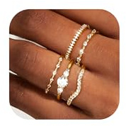 LOLIAS Anillos Oro para Mujer Juego Anillos Apilables Chapados en Oro 14 Quilates, Anillos de Nudillos de Pulgar Zirconia Cúbica Moda, Anillos Apilables Llamativos para Mujer 20