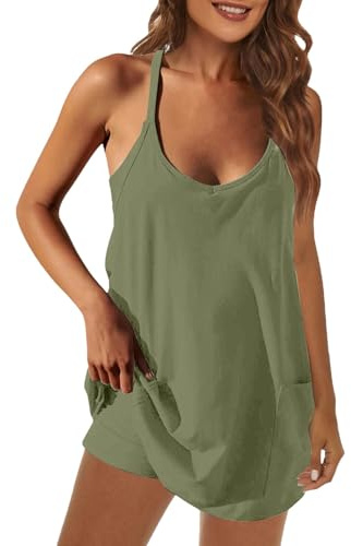 Minivestido atlético sin mangas para mujer, vestido deportivo con pantalones cortos, camiseta sin mangas, chaleco corto de bádminton, camiseta corta sin mangas, trajes de pickleball, espalda cruzada