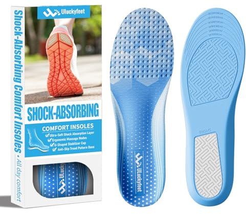 Memory Foam Insoles, Comfortable Insoles for Men & Women,Work Boot Cushion Inserts for All-Day Comfort Massage Shock Absorbing Insole-L[UK Woman 5.0-9.0]