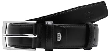 JAGUAR Cintura Uomo Pelle Nera Regolabile con Fibbia in Nickel Satinato, Cinta Firmata ed Elegante, Perfetta come Regalo Compleanno Uomo, Accessori Uomo 100% Made in Italy (Taglia 110)