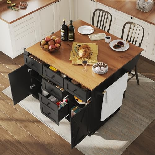 Generisch Carro plegable multifunción para cocina, con espacio de almacenamiento, mesa moderna isla de cocina, para salón, comedor y balcón, diseño de metal resistente