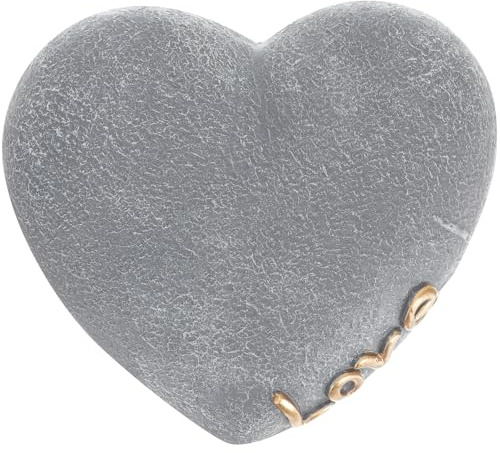 BESTOMZ Lápida de Resina para Mascotas en Forma de Corazón, Piedra Conmemorativa para Perro y Gato, Color Roca sin Grabado, Adorno para Jardín y Decoración Memorial Interior y Exterior