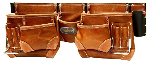 Rolson 68878 Dual Tool Bag Leather Brown