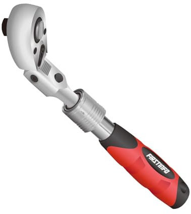 FIRSTINFO F3222NB | Cricchetto snodato telescopico da 1/4 | 72 denti, sgancio rapido, reversibile | Impugnatura morbida antiscivolo