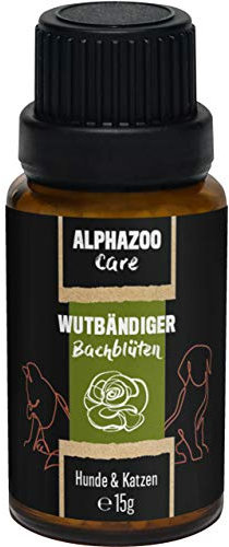 alphazoo Wutbändiger Bachblüten für Hunde & Katzen 15g I Globuli gegen Aggression I Natürliches Beruhigungsmittel, bewährte Mischung nach Dr. Bach