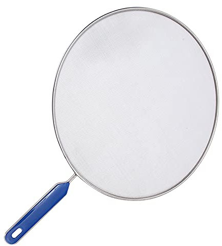 Stainless Steel Splatter Screen,Frying Pan Cover Splatter Guard,Pan Protector Grease Guard,Non-Stick Extra Fine Mesh Weave Cover Guard with Silicone Handle for Cooking,Frying 29cm