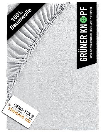 NECO'S home Spannbettlaken 180x200cm Baumwolle, Made in Green, Superweiche Bed Sheets 180x200, Matratzenhöhe bis 27cm