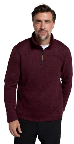 Mountain Warehouse Polaire à Demi-glissière Idris pour Homme - Sweat-Shirt en Micro Polaire, Anti-Boulochage, Respirant et léger - Idéal pour Camping, Plein air, Voyages Rouge Foncé S