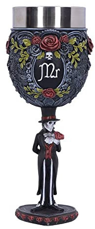 Nemesis Now Mr Goblet, 21cm, 200ml Capacity, Resin, Black, Gothic Giftware, Cast in the Finest Resin, Expertly Hand-Painted, Stainless Steel Insert, Gothic Wedding Gift