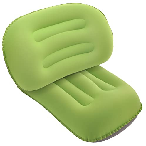 SUTAFOR 2er Set Aufblasbare Camping Kissen Strandkissen 80g Ultraleicht Reisekissen Tragbare Nackenkissen für Büro, Auto 46x30 cm (Grün)