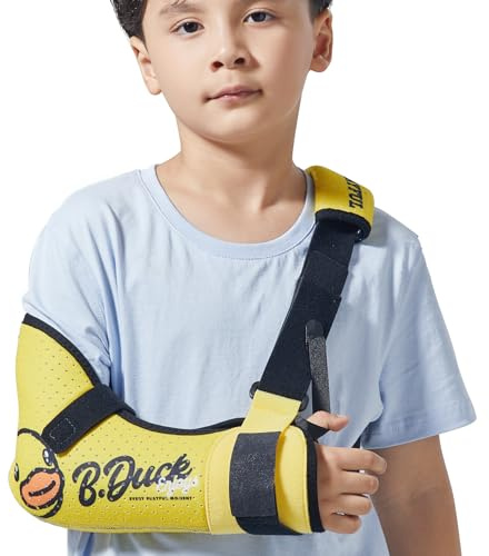 Velpeau Kids Arm Sling Shoulder Immobilizer with Waist Strap, Ventilated & Breathable Design, Arm Support Brace for Children, Boys, Girls (B.Duck Comfort Version-Right hand, XX-Small)