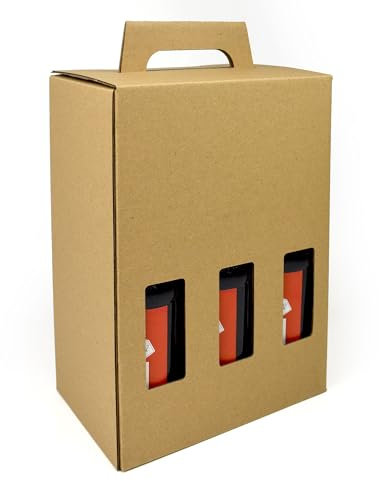 Evergreen Goods 330ml Beer Bottle Carrier Box | Holds 6 Bottles or Cans - 3 Display Windows | Durable Cardboard Holder for Beer, Ale, Cider | Ideal for Home Brew, Gifts, Parties, and Occasions (1 Box)