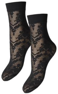 Pieces Pcmia nylonstrumpor spets 2-pack Noos, svart, One Size