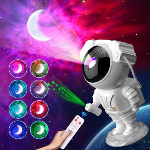 LED Sternenhimmel Projektor Kinder, Astronaut Sternenhimmel Projektor mit 31 Beleuchtung-Effekten, Astronaut Projektor mit Fernbedienung & Timer, Perfekt Weihnachtsgeschenke für Kinder und Erwachsene