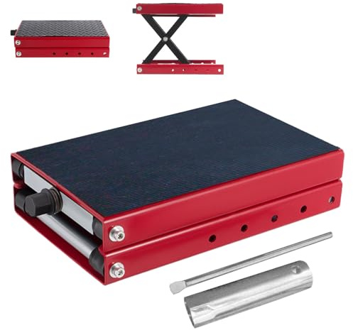 Gato elevador de motocicleta, soporte de elevación de motocicleta de cubierta ancha con tijera, accesorios de mesa de elevación rápida resistentes para montar en scooter, garaje, taller de