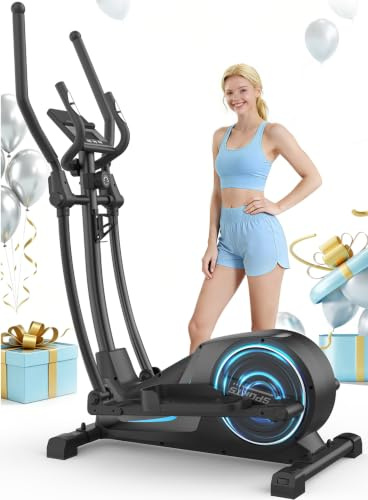 Cowmew Cross Trainer 16-Lvl Resistance 8KG Flywheel 150KG Capacity for Home | 3 in 1 Elliptical Cross Trainer 42cm Stride, Dual Armrests, Pulse Sensors, LCD Display, Ultra-Quiet Elliptical Machine