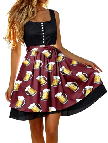 Generiskt Dirndl-förkläde dam oktoberfest midi traditionell jacquard förkläde Dirndl basic kostymförkläde hög kvalitet traditionell perfekt för dräkter festligheter för ölfester