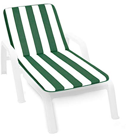 emmevi Cuscino Sdraio Morbido A Righe Copri Seduta Lettino Prendisole Mare Pieghevole mod.LIMA FASCIATO VERDE