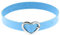 JewelryWe Schmuck Damen Choker Halsband Leder Halskette Gothic Punk Lolita Herz Collier Kette verstellbare Schnalle Kragen Halsketten für Frauen Mädchen Blau