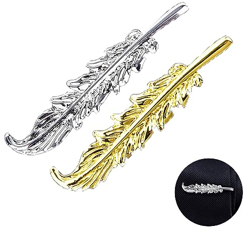 WSNDM Krawattenklammern, Klassische Herren Krawattennadel Set, Krawattenzubehör, für Geschäft, Termin, Hochzeitstag und Alltag, Beste Geschenk für Ehemann und Vater (Typ2 （2 Stück）)