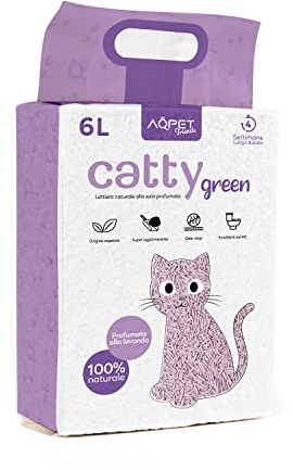 AqpetFriends CattyGreen - Arena para Gatos a la Soja Natural, de Origen Vegetal, con Aroma de Lavanda