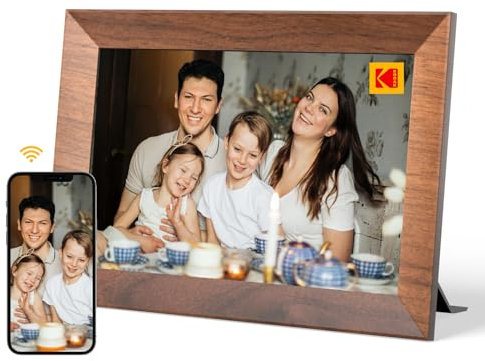 KODAK Cornice digitale Wi-Fi 10.1 pollici, HD IPS Touch Screen Cornice elettronica con 32 GB di memoria, rotazione automatica delle immagini, condivisione di foto o video ovunque tramite app (colore
